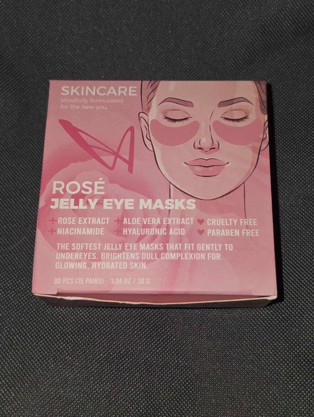 LA Splash Rosé Jelly Eye Masks - 30 Hydrating Pink Under-Eye Patches BNIB